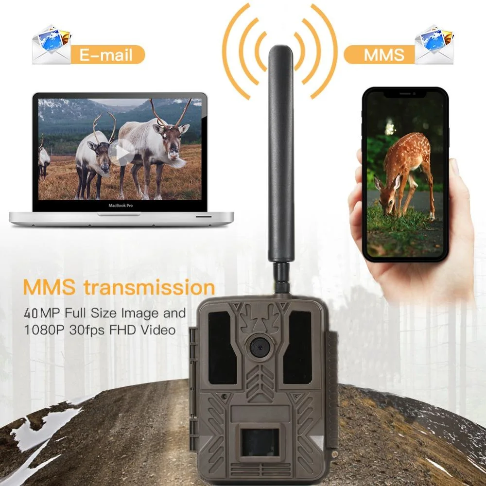 FHD 36MP GSM 4G Wireless PIR Hunting Camera Waterproof Mini SMS Control LTE 4G Cellular Trail Cameras